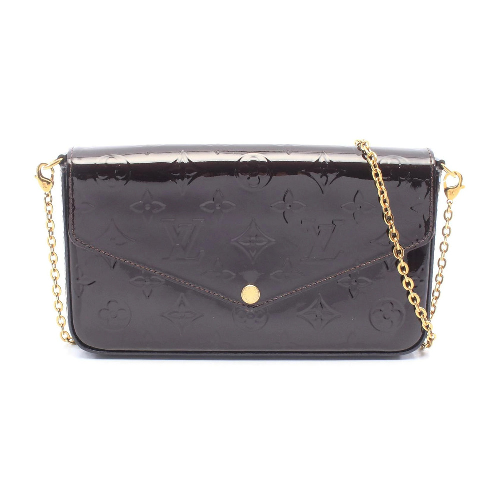 Louis Vuitton Pochette Felicie Monogram Leather Shoulder Bag Purple